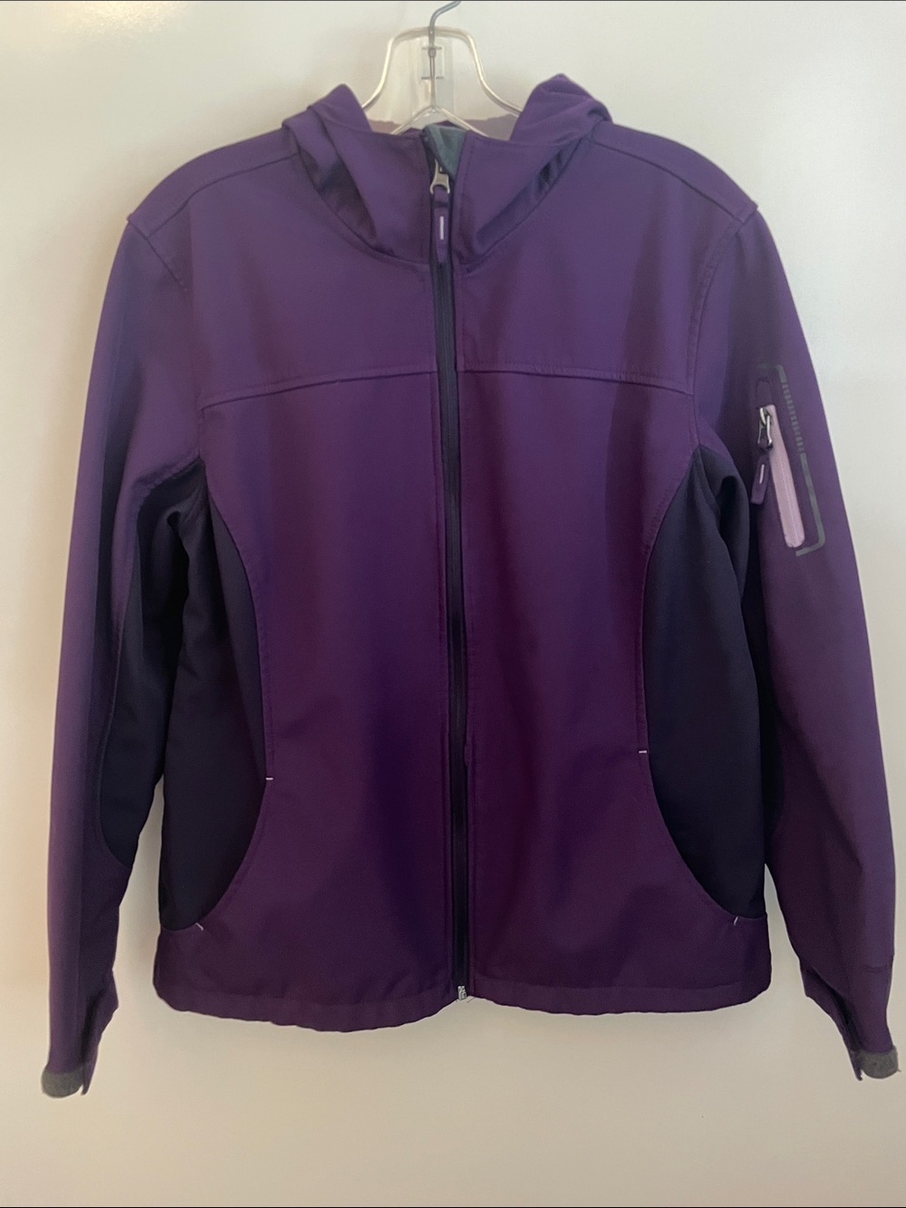 Free Tech Large Hooded Purple Jacket
